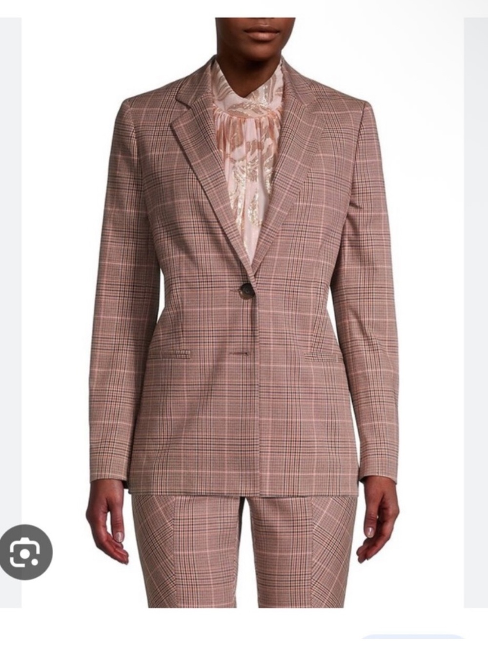 Rebecca Taylor Pink Academia Plaid Blazer 6